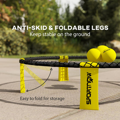 Spike Game Set, Mini Beach Games Set with Net, 3 Balls and Ball Pump, Portable with Carrying Bag for Outdoor Team Sports