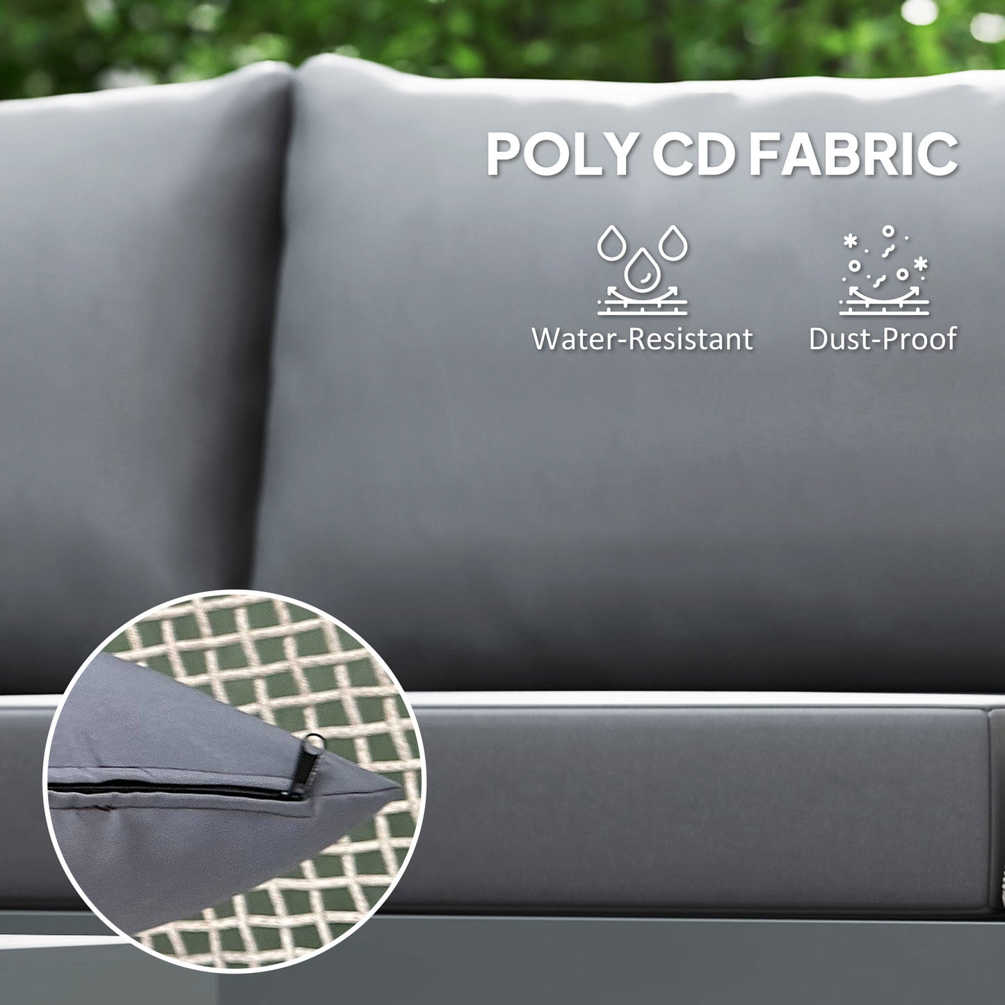 Thee-Piece 'L' Rattan Sofa Set - Grey