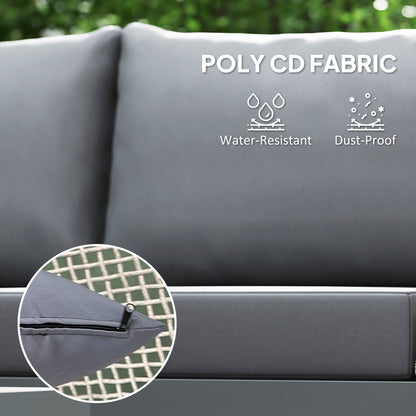 Thee-Piece 'L' Rattan Sofa Set - Grey