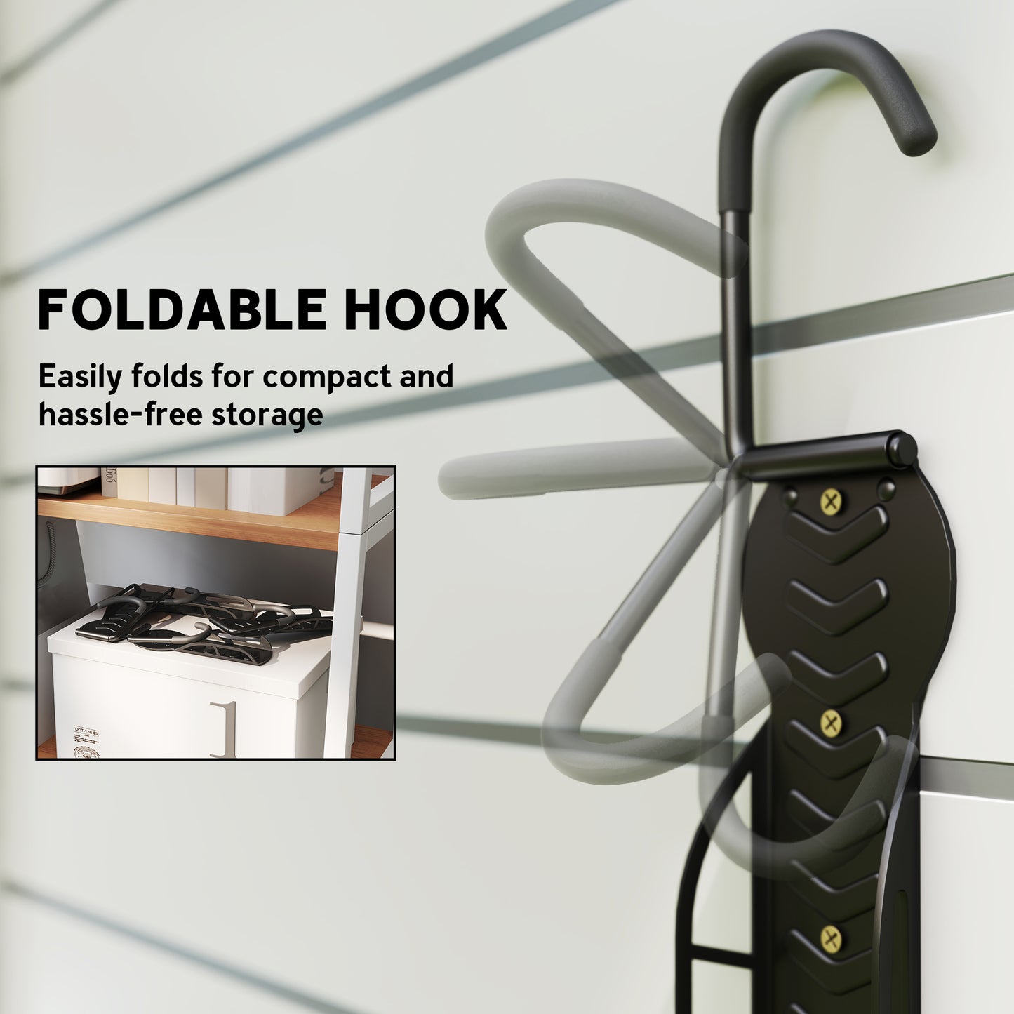 4 Pack Bike Rack, Wall Mounted Bicycle Hanger Hook, Foldable Garage Bike Wall Rack