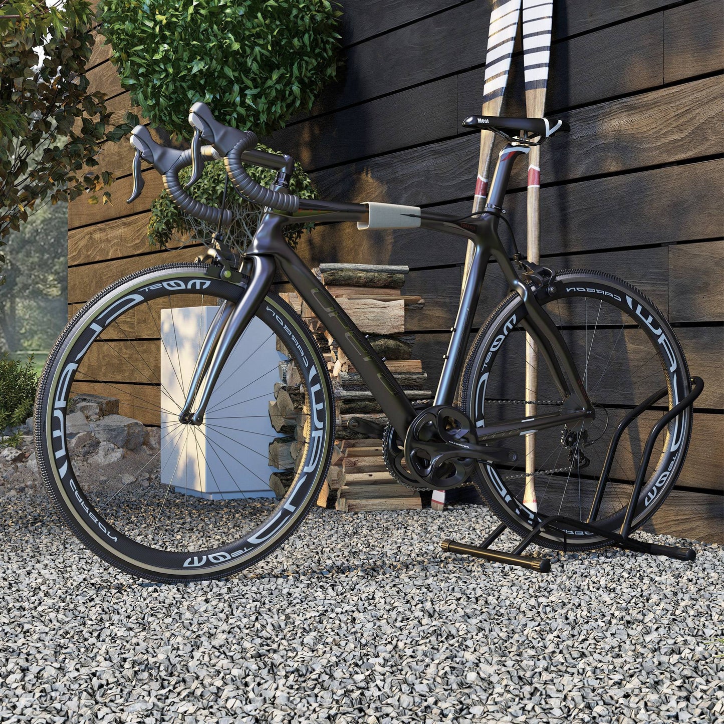 Portable Bike Floor Stand, Freestanding Bike Rack for 16"-29" Kid's/Mountain/Road Bikes Home Garages Use