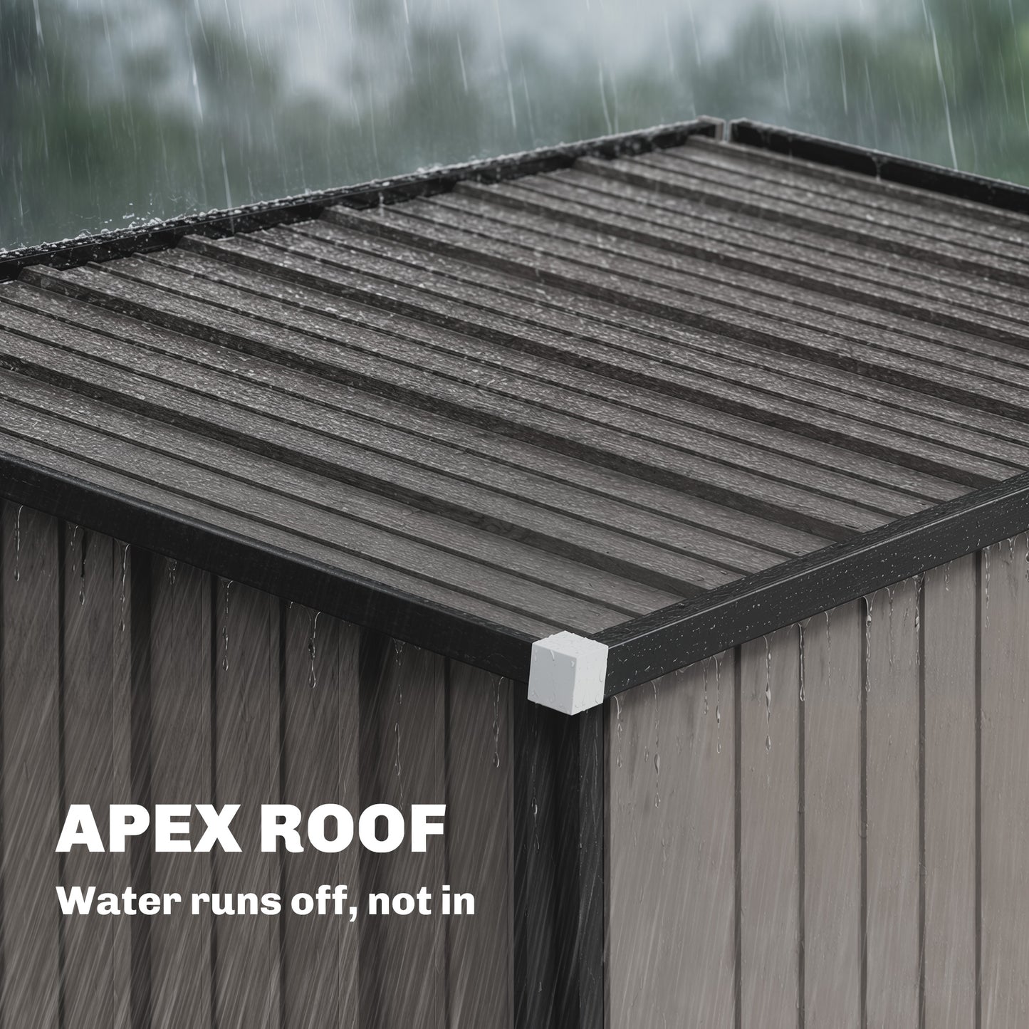 5.3 x 3.1ft Corrugated Steel Garden Shed - Light Grey