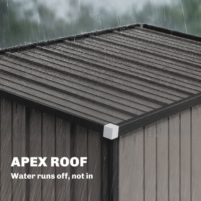 5.3 x 3.1ft Corrugated Steel Garden Shed - Light Grey