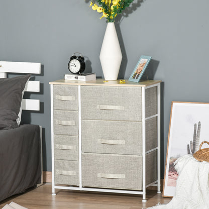 Chest of Drawers with 7 Drawers, Fabric Drawers with Large Storage Space, Drawers Dresser with Metal Frame