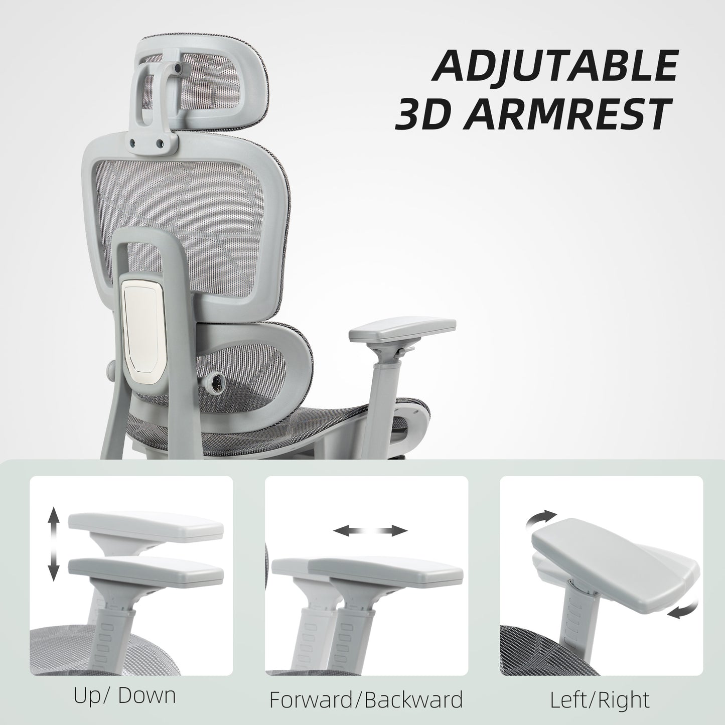 Multi-Adjustable Mesh Office Chair - Grey