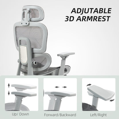 Multi-Adjustable Mesh Office Chair - Grey