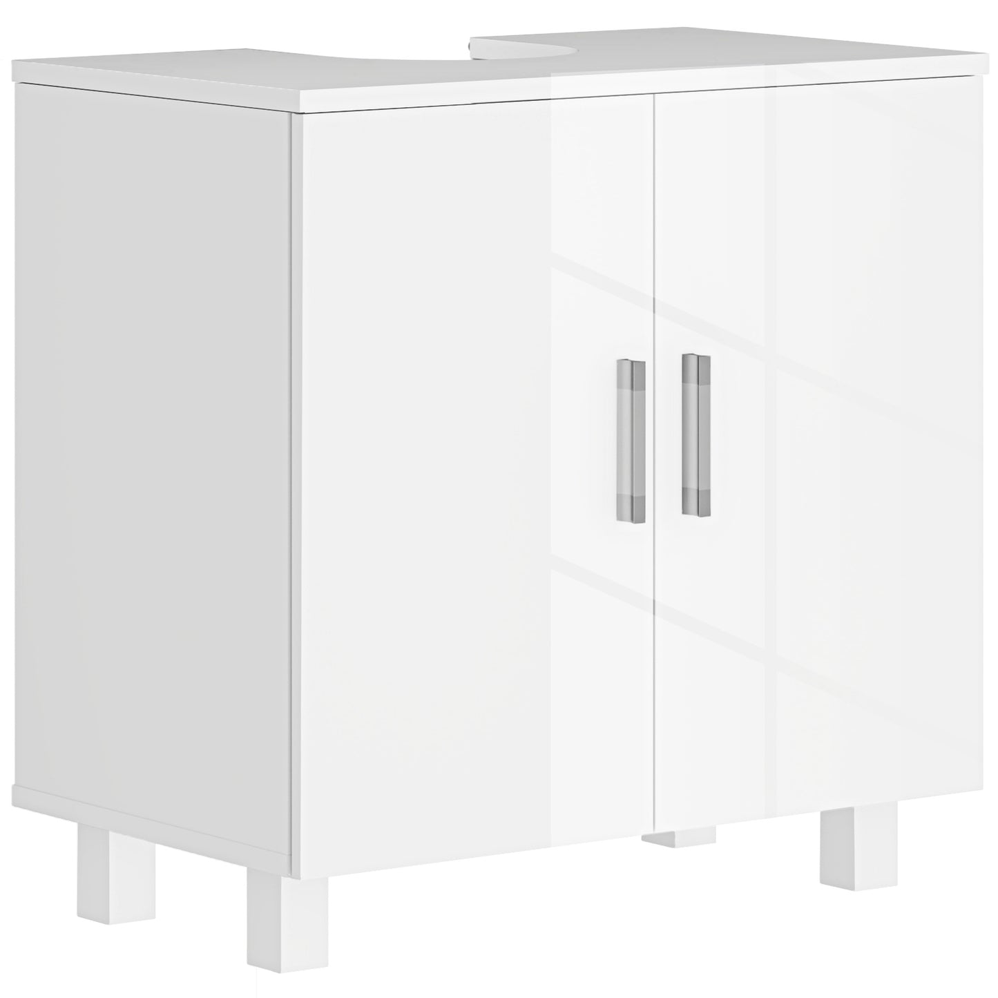 Bathroom Under Sink Cabinet for Basin without or with Pedestal - High Gloss White