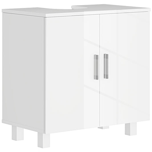 Bathroom Under Sink Cabinet for Basin without or with Pedestal - High Gloss White