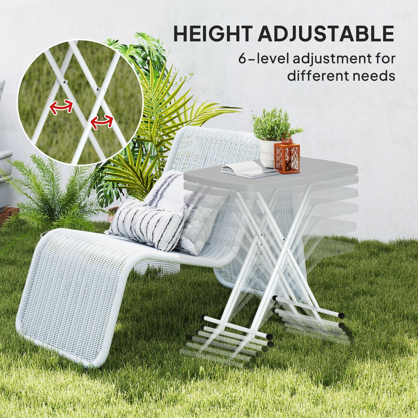 Minimal Folding Outdoor Table - Grey/White