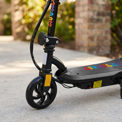Foldable Electric Scooter, with LED Lights, for Ages 7-14 Years, Black