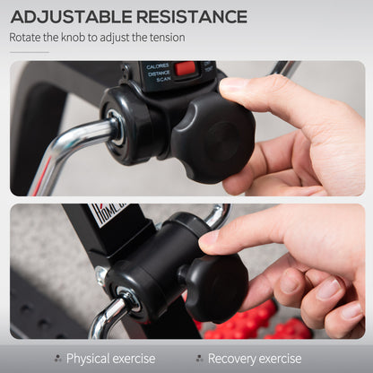 Portable Exercise Bike for Home Pedal Exerciser Height-adjustable 56L x 44- 56W x 75- 97H cm Black and Red