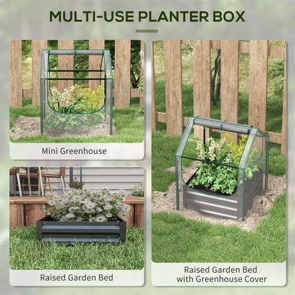 61 x 61cm Garden Planter Bed, with Cover - Grey