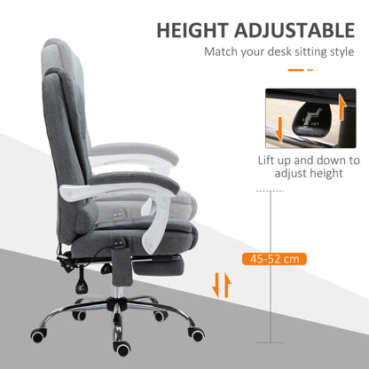 Heated 6 Points Vibration Massage Executive Office Chair Adjustable Swivel Ergonomic High Back Desk Chair Recliner with Footr