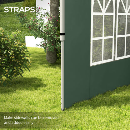 Gazebo Side Panels, Sides Replacement with Window for 3x3(m) or 3x4m Pop Up Gazebo, 2 Pack, Green