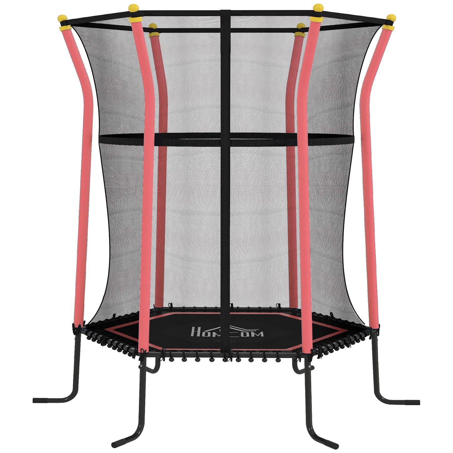 Kids Trampoline Mini Bouncer with Enclosure Safety Net For Ages 3-10 Years - Red