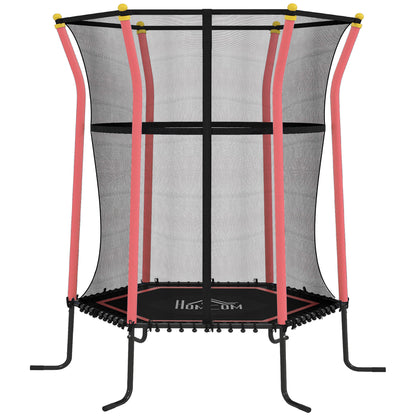 Kids Trampoline Mini Bouncer with Enclosure Safety Net For Ages 3-10 Years - Red