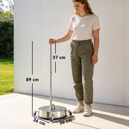 Pressure Washer Surface Cleaner 3600 PSI Power Washer Rotary Surface Cleaner with 4 Wheels for Driveways