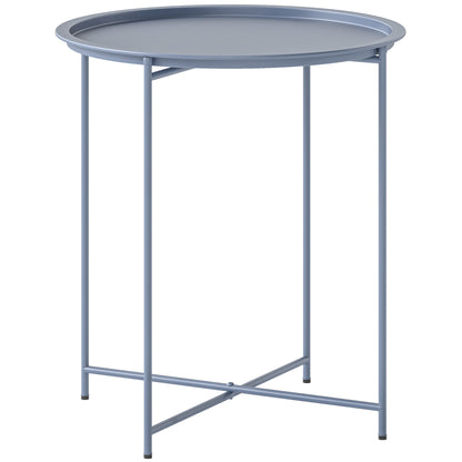 Steel Removable Tray Top Garden Table - Blue Grey