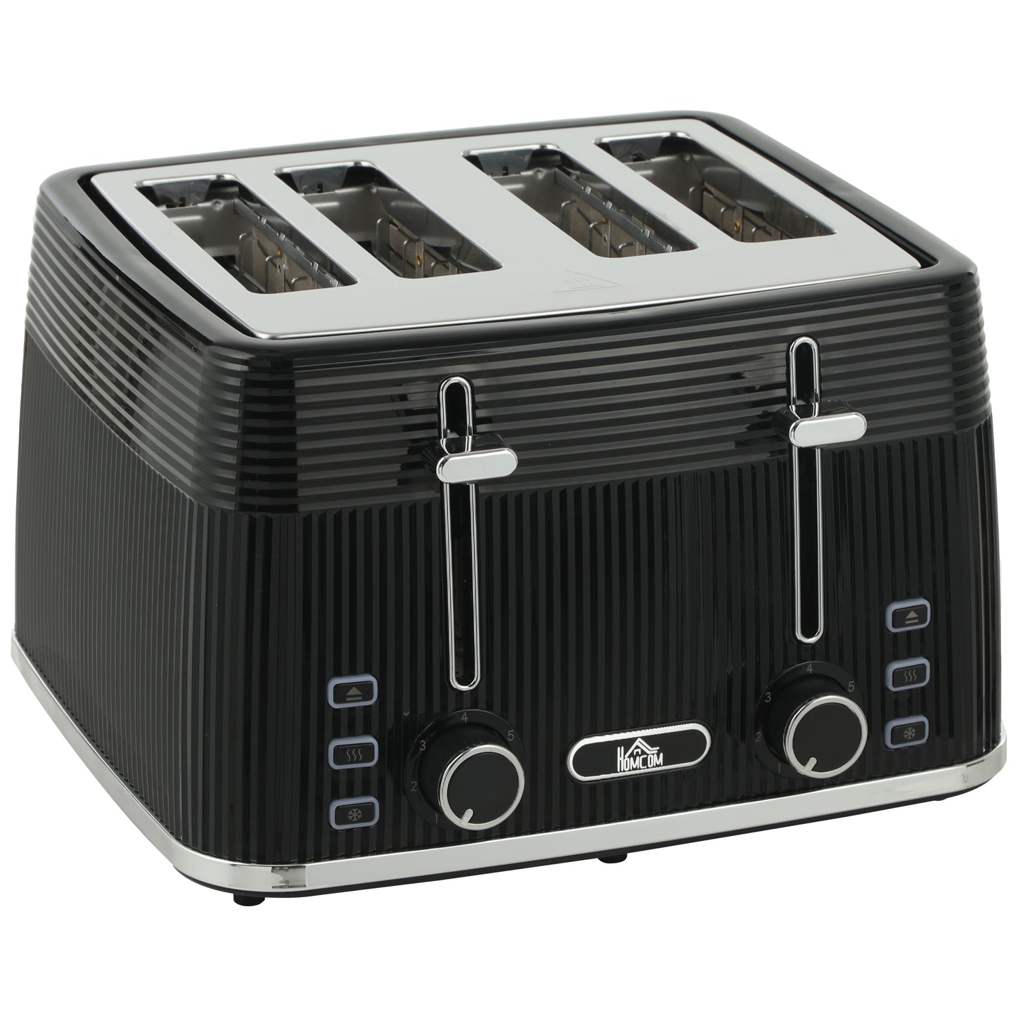 4 Slice Toaster with 7 Browning Levels, Bread Toaster with Removable Crumb Tray, Black