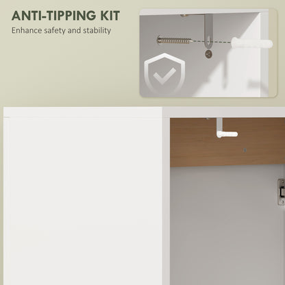 Under Sink Bathroom Cabinet, Bathroom Storage Cabinet with Soft-Close Doors, for Basin without Pedestal, White