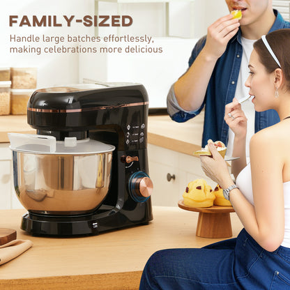 Stand Mixer, 5L Food Mixer for Baking, 6 Speeds and Pulse Setting, 1400W Cake Electric Kitchen Mixer with Dough Hook, Whisk