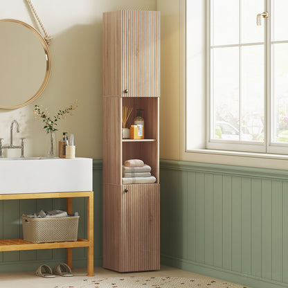 6-Tier Tall Bathroom Cabinet - Natural