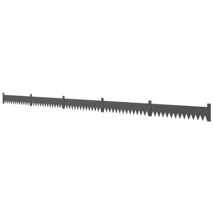 5pcs Garden Fence, Metal Picket Fence Panels, 102x20cm, Black