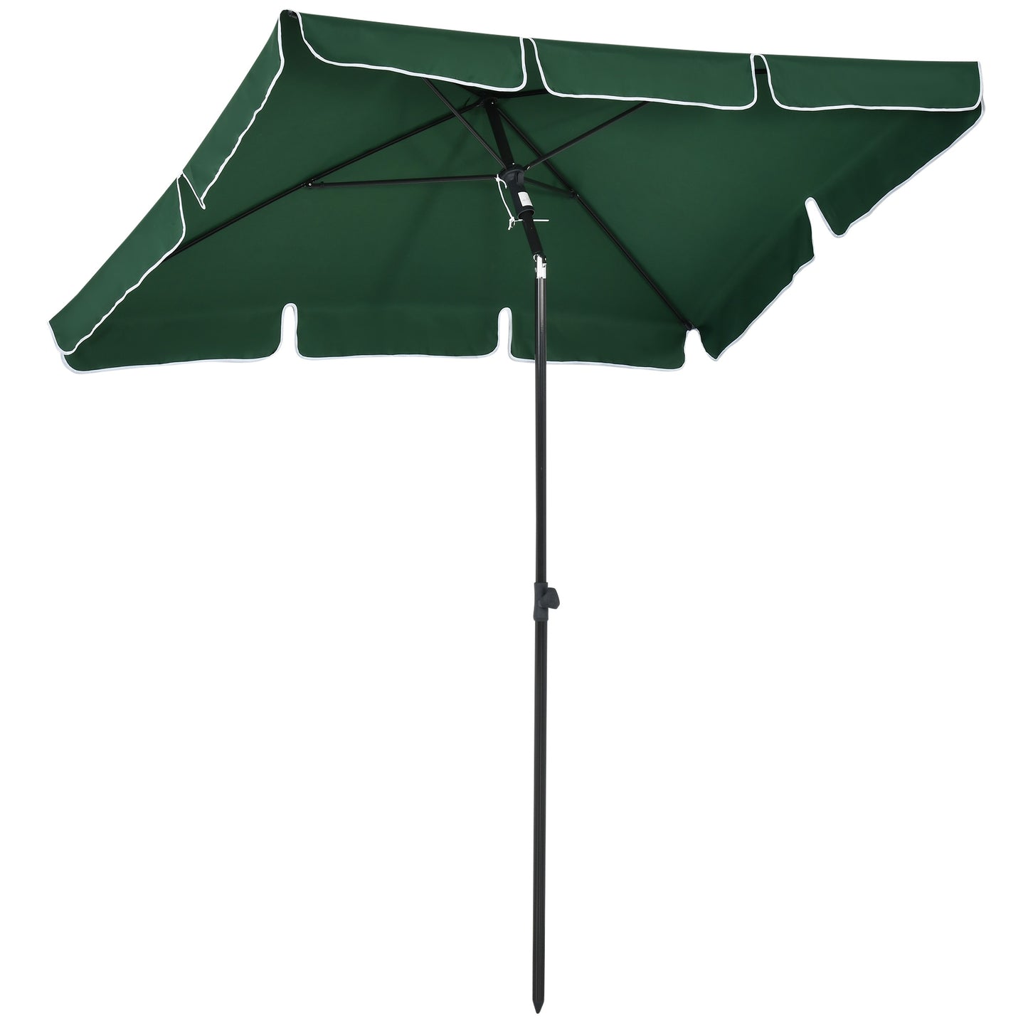 Garden Parasol Umbrella, Outdoor Market Table Umbrella with Ruffles & Aluminium Pole