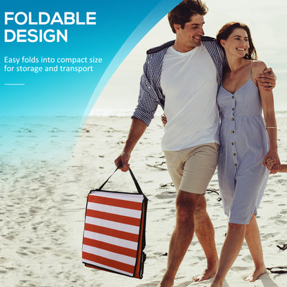 Set of 2 Foldable Garden Beach Chair Mat, Outdoor Sun Lounger Seats with Adjustable Back, Magazine Pocket, Carry Strap
