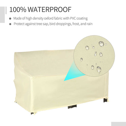 600D Oxford Cloth Furniture Cover, 2 Seater Sofa Protector for Garden Patio, Outdoor, Waterproof, Beige