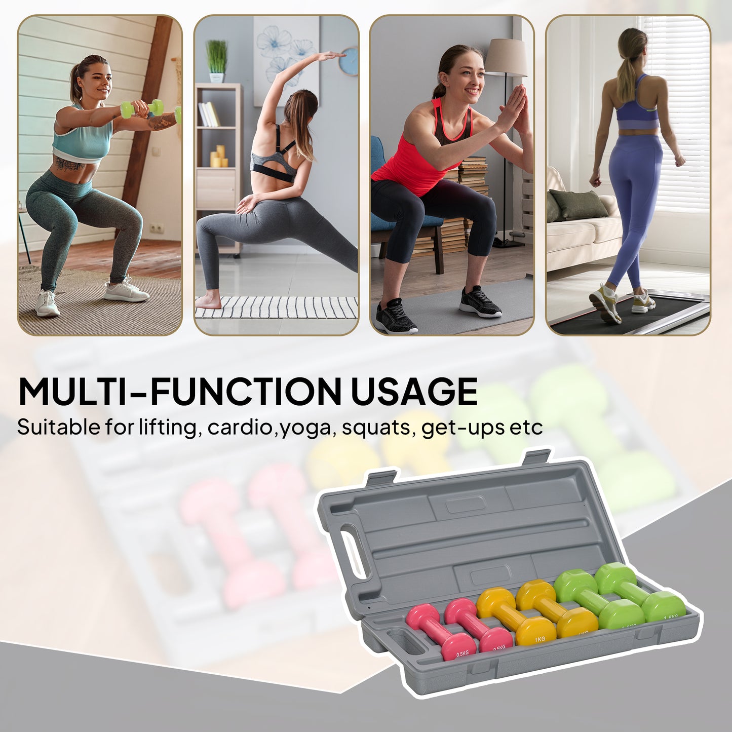 6Kg Dumbbell Set, Fitness Weight Set for Men and Women, Home Gym Workout