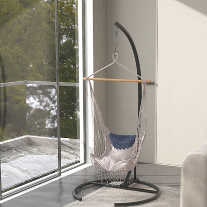 Hanging Hammock Chair Stand with Round Base, C Hanging Swing Stand Frame for Swing/Egg/Hammock Chair, Indoor & Outdoor