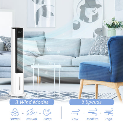 Portable Air Cooler, 6L Tank Humidifier Evaporative Ice Cooling Fan Water Conditioner Unit with 3 Modes, 3 Speed, Remote