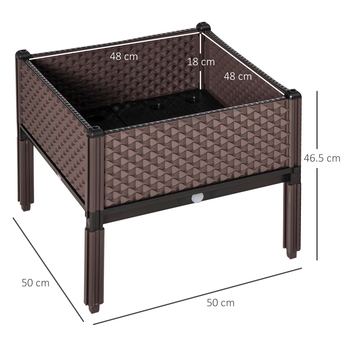 Set of 2 Indoor/Outdoor Planter Boxes | Garden Raised Elevated Beds