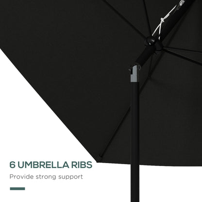 3 x 2 m Garden Parasol Umbrella with Aluminium Pole, UPF 50+ Rectangular Outdoor Table Parasol Sun Shade