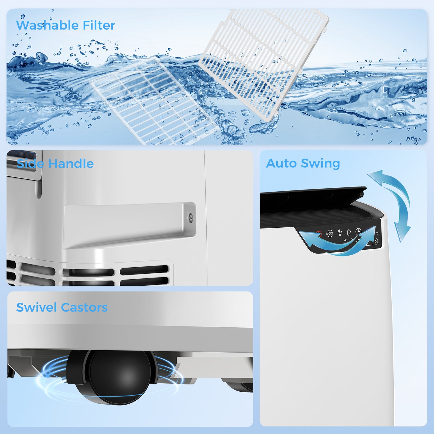 Portable Air Conditioner 12000 BTU, 4-in-1 AC Unit with Cool, Dehumidifier, Fan, Sleep Mode, WiFi Voice Remote Control