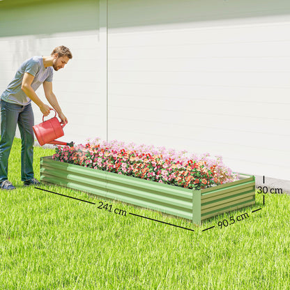 Metal Raised Garden Bed Planter Box Outdoor Planters for Growing Flowers, Herbs, Green, Light Green