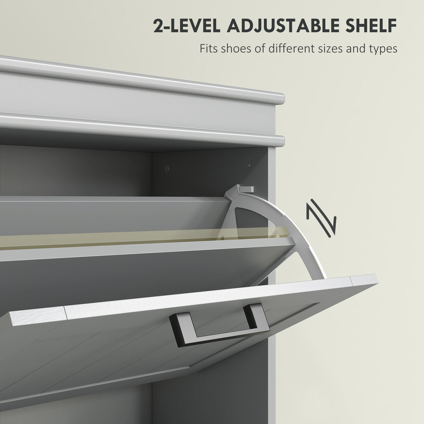Three-Drawer Minimalistic Shoe Cabinet - Grey