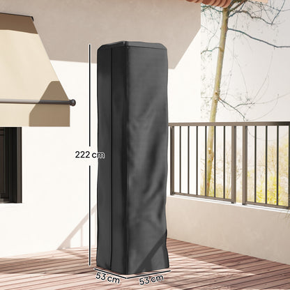 Heavy Duty Gas Pyramid Patio Heater Cover, Full Length Outdoor Heater Cover Protector, UPF 30+ Oxford Fabric with Zipper