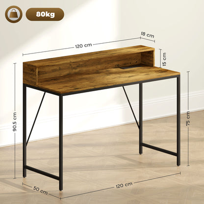 120cm Computer Desk with LED Lights and Power Outlets, Gaming Desk with Monitor Stand