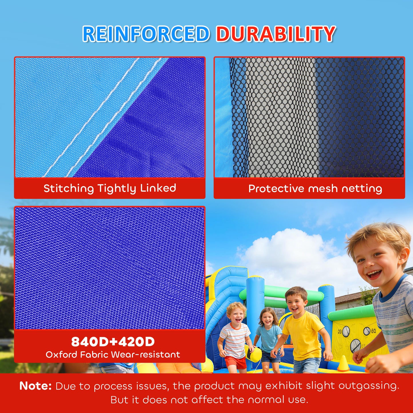 8 in 1 Bouncy Castle for Kids, Inflatable Bounce House with Slide, Pool (Ball Pit), Water Cannon for Indoor Outdoor
