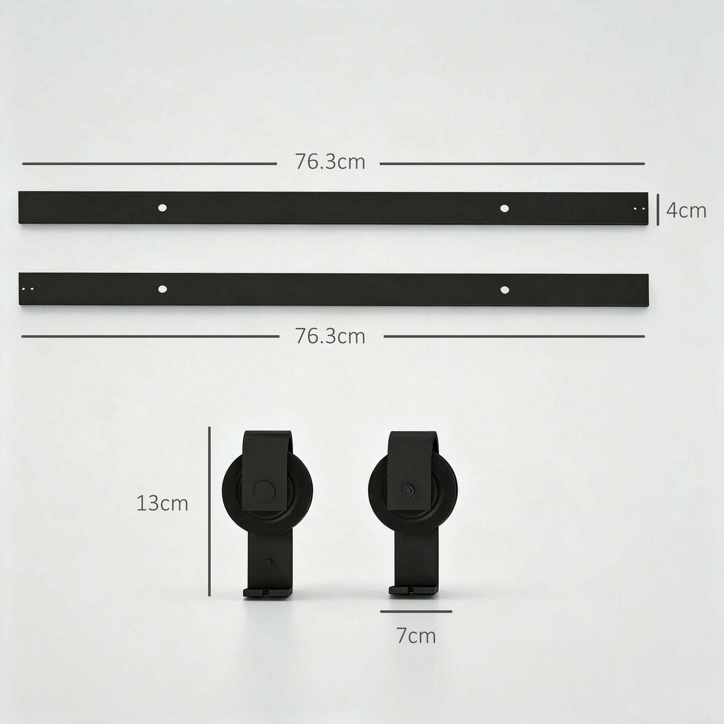 5ft Bi-Folding Sliding Barn Door Hardware Kit - Black