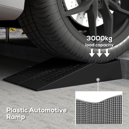 2PCS Car Ramps, 3 Ton Low Entrance Plastic Curb Ramps with Anti-Slip Surface