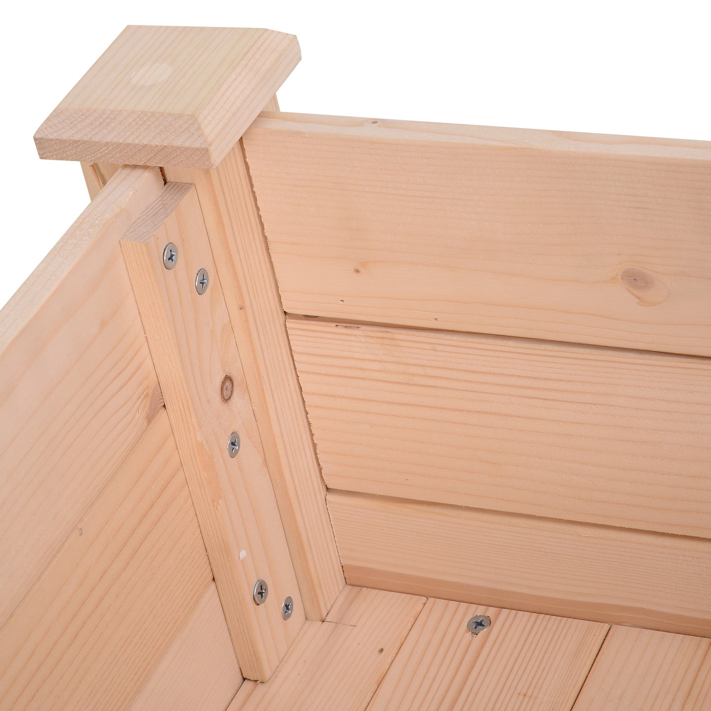 Garden Wooden Planters， Rectangular Raised Bed,Flower Box, Fir Wood Indoor/Outdoor, Oak Tone, 86L x 46W x 76Hcm