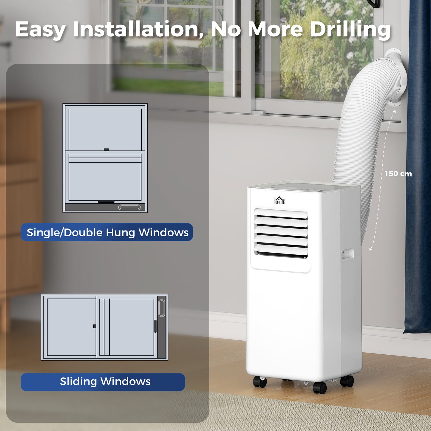 7000 BTU Air Conditioning Unit, 3-in-1 Portable Air Conditioner, Dehumidifier, Cooling Fan with 2 Speeds, 24H Timer