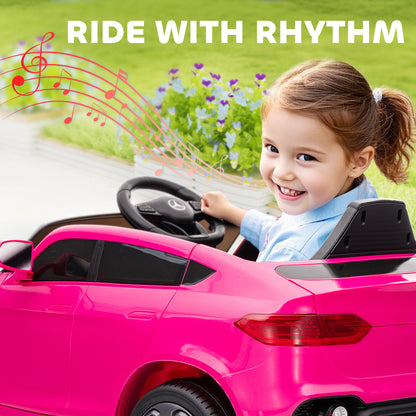 Mercedes-Benz GLC Licensed Kids Ride on Car with Remote Control, Soft Start, MP3, LED Headlights, Pink