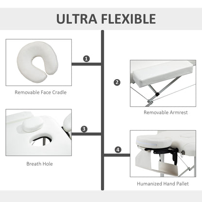 Foldable Massage Bed Portable Table, 3-Section Aluminium Foldable Beauty Couch