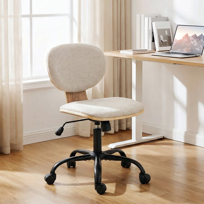 Home Office Desk Chair Rocking Function Ergonomic Swivel Chair with PU Wheels, Light Grey