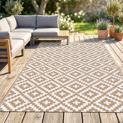 Outdoor Rug Reversible Mat Plastic Straw Rug Portable RV Camping Mat for Garden Deck Picnic Indoor, 182 x 274 cm (6 x 9 ft)