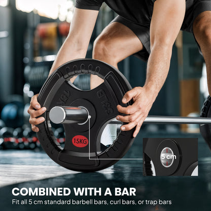 Olympic Weight Plates, 2"/5cm Weight Disc Pair with Tri-Grips
